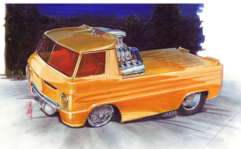 Jimmy Smith’s rendering of Doug’s A100 for Rod & Custom